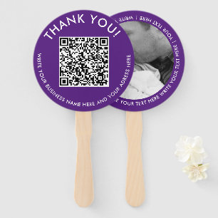 Danke Lila Weiße Website Promo QR Code Foto Fächer