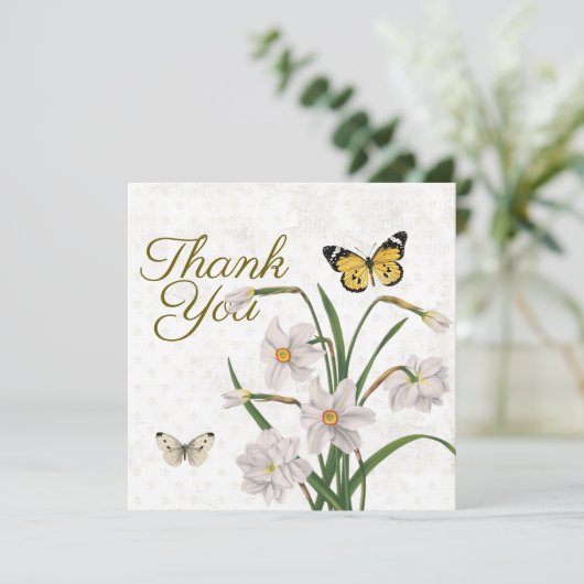 Danke Lilie Daffodil Blume Butterfly (Stehend Vorderseite)