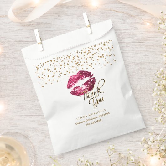 Danke Lipsense Lips - Hot Pink Geschenktütchen (Ausgeschnitten)