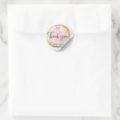 Danke Logo Rosa und Gold Runder Aufkleber (Tasche)