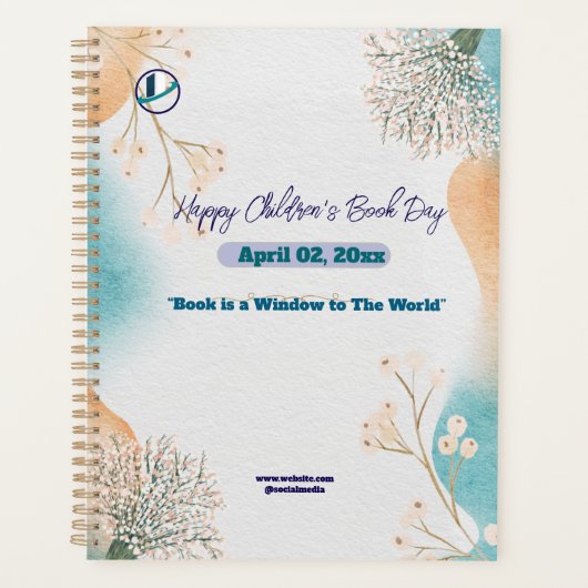 Danke & Logo & Text personalisieren Planner Planer (Vorderseite)