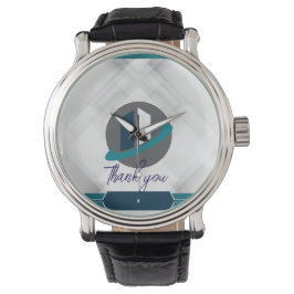 Danke & Logo weiß Armbanduhr