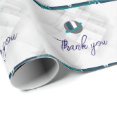 Danke & Logo weiß Geschenkpapier (Rolleneckpunkt)