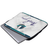 Danke & Logo weiß Laptopschutzhülle (Vorne Knopf)