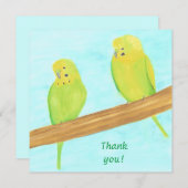 Danke, Love Birds Parakeets cards Mitteilungskarte (Vorne/Hinten)