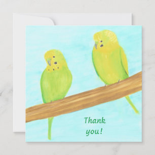 Danke, Love Birds Parakeets cards Mitteilungskarte
