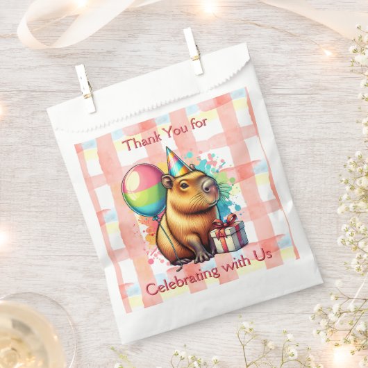 Danke Mädchen-Geburtstagsfeier Capybara Geschenktütchen (Ausgeschnitten)