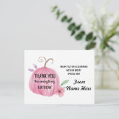 Danke Mädchen-Karten-Kürbis-Rosa-Geburtstag jedes (Stehend Vorderseite)