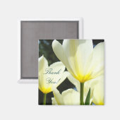 Danke! Magnet Gelb Weiße Tulip Blume Boss (Vorderseite/Rückseite)