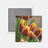 Danke! Magnet Rot-Gelb-Tulip-Garten-Blume (Vorderseite/Rückseite)