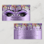 Danke Makeup Brow Eyelash Tropfen Lila Holograph Visitenkarte (Vorne/Hinten)