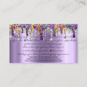 Danke Makeup Brow Eyelash Tropfen Lila Holograph Visitenkarte (Rückseite)