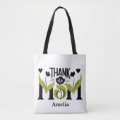 Danke Mama Blumen Personalisierte Tragetasche Tasche (Vorderseite)