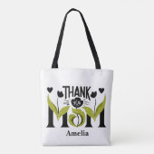 Danke Mama Blumen Personalisierte Tragetasche Tasche (Rückseite)