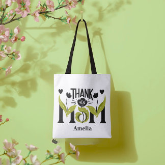 Danke Mama Blumen Personalisierte Tragetasche Tasche