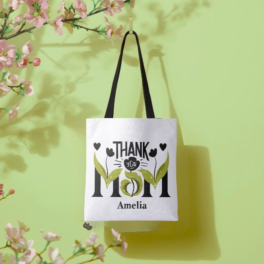 Danke Mama Blumen Personalisierte Tragetasche Tasche