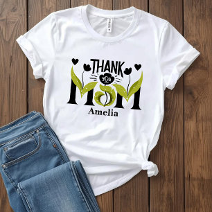 Danke Mama Blumen Personalisiertes T-Shirt