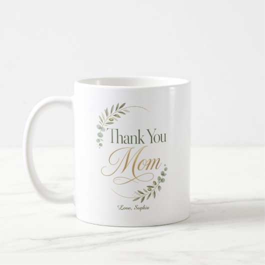 Danke Mama Botanische Wertschätzung Kaffeetasse (Links)