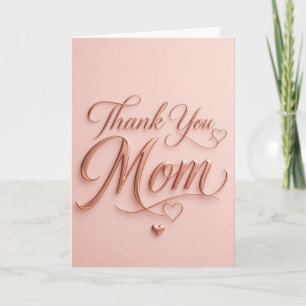 Danke Mama Elegante Rose-Gold-Typografie Karte