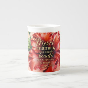 Danke Mama Elegantes Blumendesign Porzellantasse