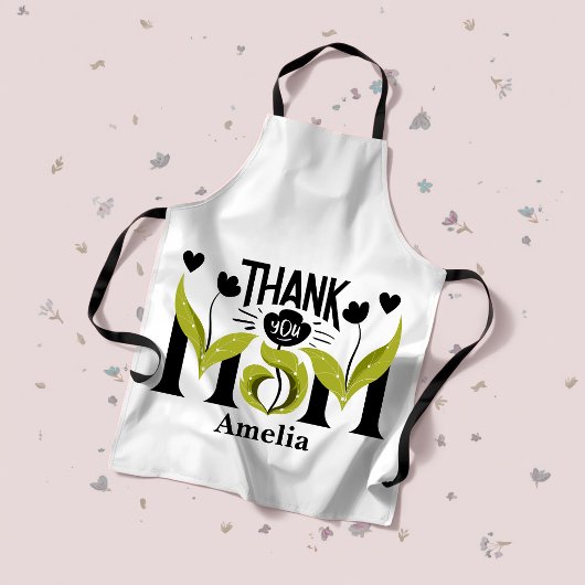 Danke Mama Florale Personalisierte Schürze