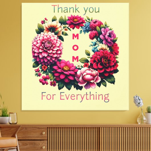 "Danke Mama für alles." Leinwanddruck (Insitu (Wohnzimmer))