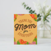 Danke Mama für alles Muttertagsgrüßen Postkarte (Stehend Vorderseite)