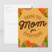 Danke Mama für alles Muttertagsgrüßen Postkarte (Vorne/Hinten)