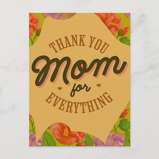 Danke Mama für alles Muttertagsgrüßen Postkarte (Vorderseite)