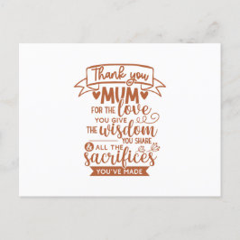 Danke Mama für die Liebe, dass du die Weisheit, di Postkarte