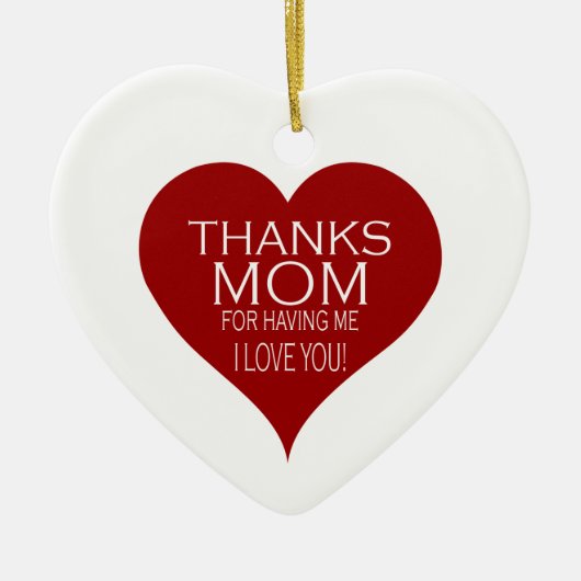 DANKE MAMA FÜR MICH personalisierbare Typografie Keramikornament (Vorne)