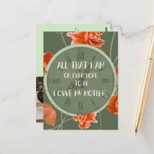 Danke Mama Geschenkkarte Postkarte (Vorderseite/Rückseite Beispiel)