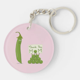 Danke Mama Gruß mit Peapod und Erbsen Schlüsselanhänger