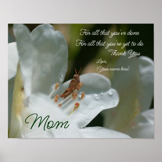 Danke Mama Liebe Azalea Blume Personalisiert Poster (Vorne)
