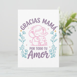 Danke Mama – Liebevolle Elefanten zum Muttertag Feiertagskarte