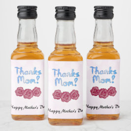 Danke Mama mit Carnation Blume für den Muttertag Alkoholflaschenetikett