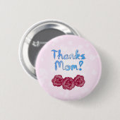 Danke Mama mit Carnation Blume für den Muttertag Button (Vorne & Hinten)