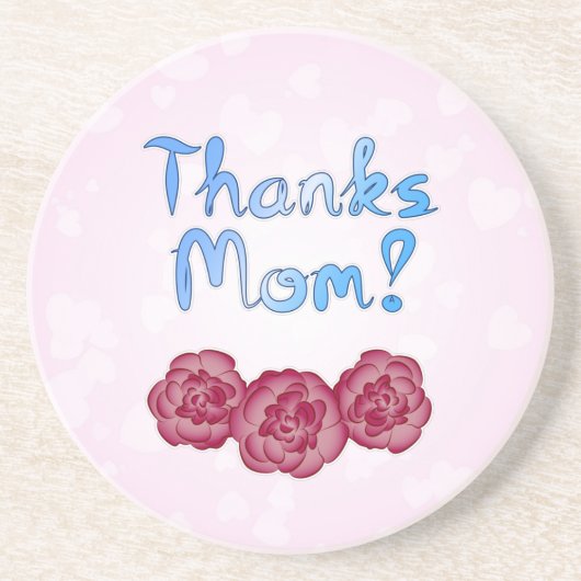 Danke Mama mit Carnation Blume für den Muttertag Getränkeuntersetzer (Vorne)