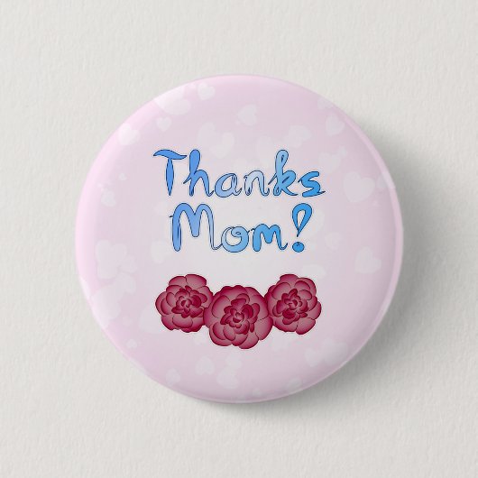 Danke Mama mit Nelke zum Muttertag Button (Vorderseite)
