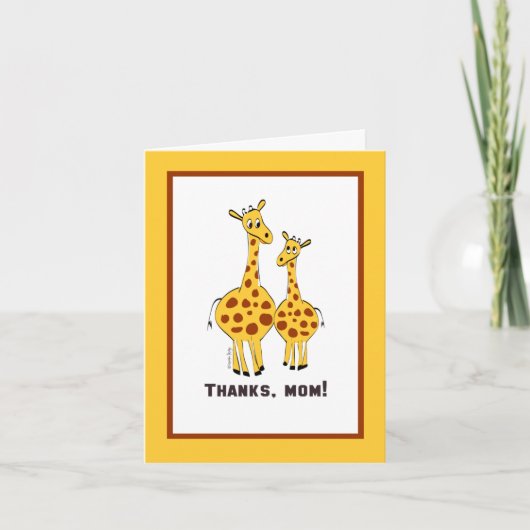 Danke Mama Niedlich Giraffe Illustrationskarte (Vorderseite)