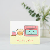Danke, Mama - Niedlicher Kuchen und rosa Ofen Postkarte (Stehend Vorderseite)