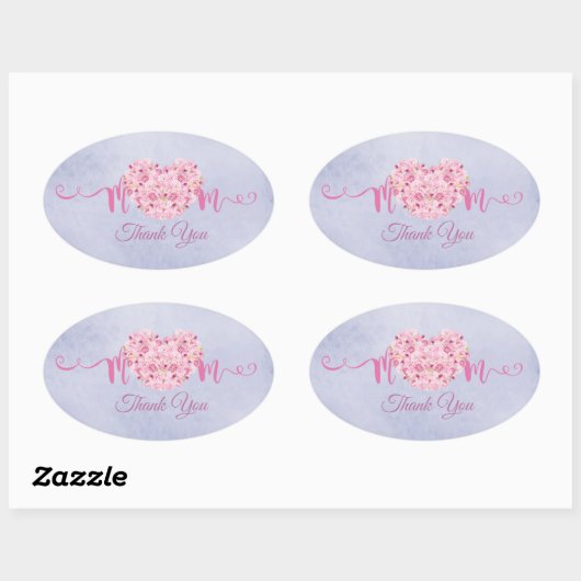 Danke Mama Ovaler Aufkleber (Blatt)