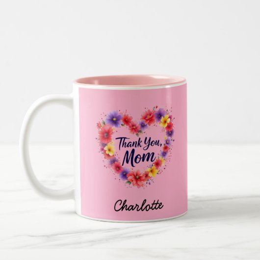 Danke Mama | Personalisierter Muttertag Zweifarbige Tasse (Links)