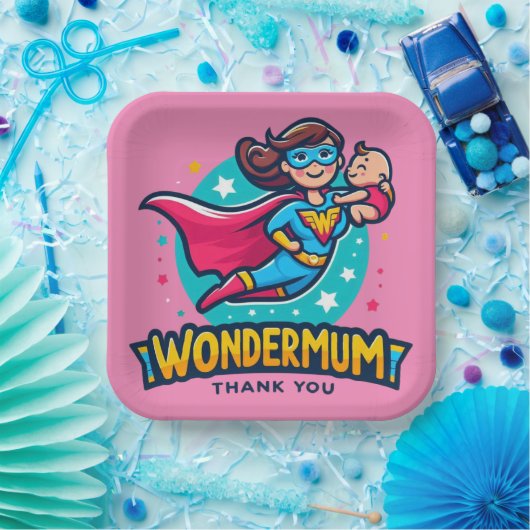 Danke Mama! T-Shirt Pappteller (Party)