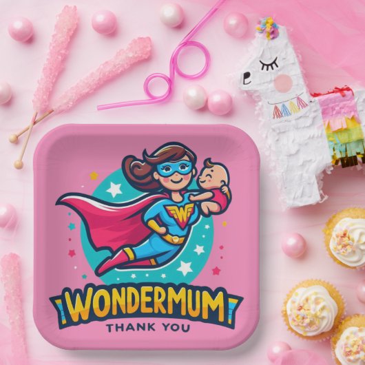 Danke Mama! T-Shirt Pappteller (Party)