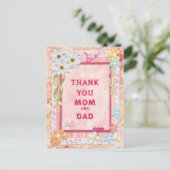 Danke, Mama und Papa, Blume, Kundenkarte Postkarte (Stehend Vorderseite)