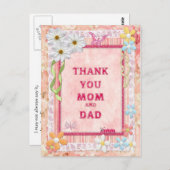 Danke, Mama und Papa, Blume, Kundenkarte Postkarte (Vorne/Hinten)