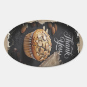Danke Mandel-Mohn-Muffin Ovaler Aufkleber (Vorderseite)