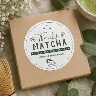 Danke Matcha-Brautjunggesellinnenabschied Danke  Runder Aufkleber