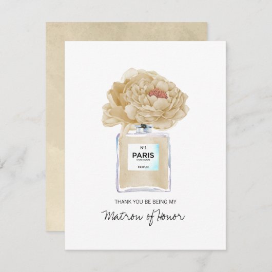 Danke Matron of Honor Champagne Peony Card (Vorne/Hinten)